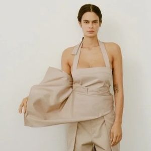 Zara Asymmetric Gabardine Buckle Top NWT size L